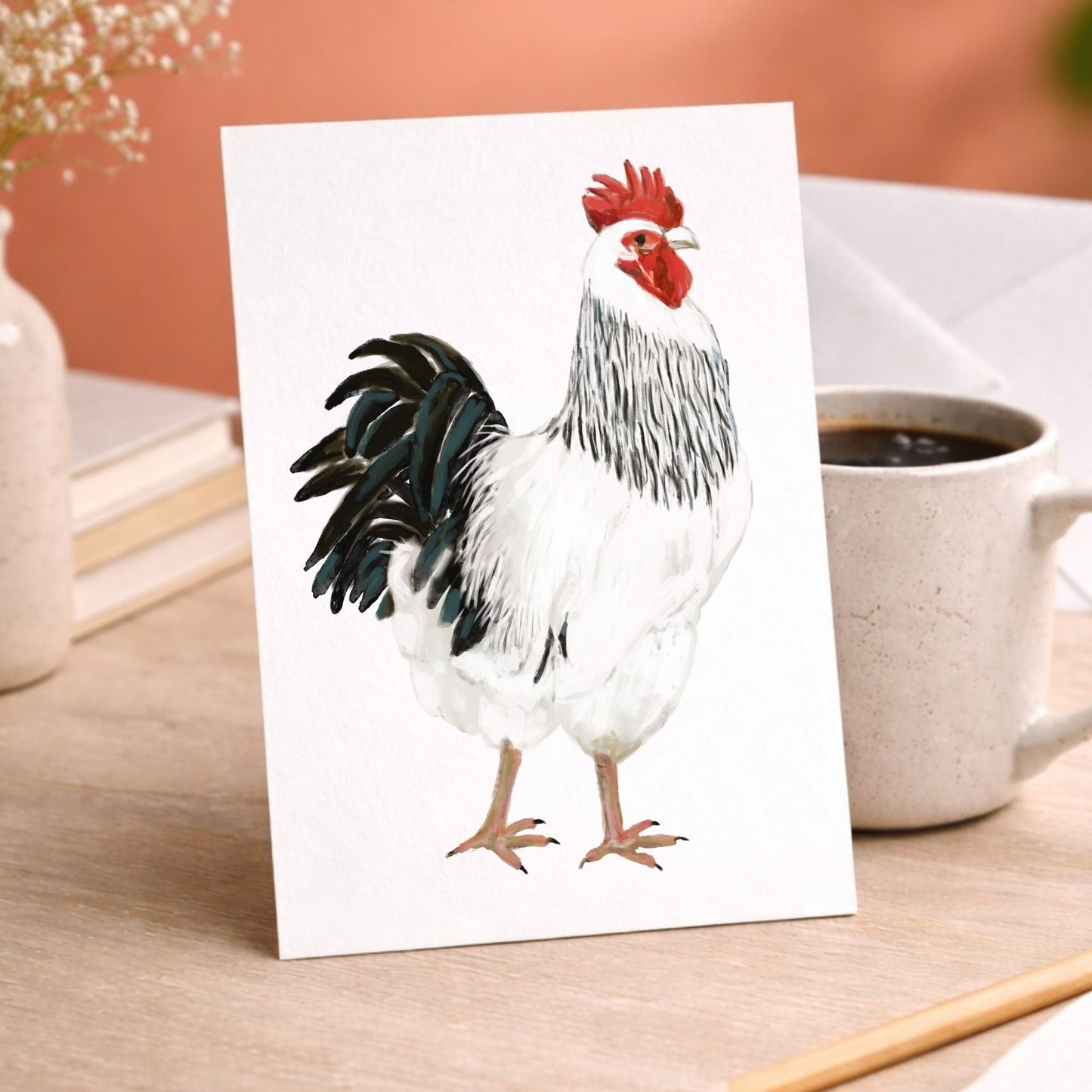 Rooster Postcard - MerikaArt