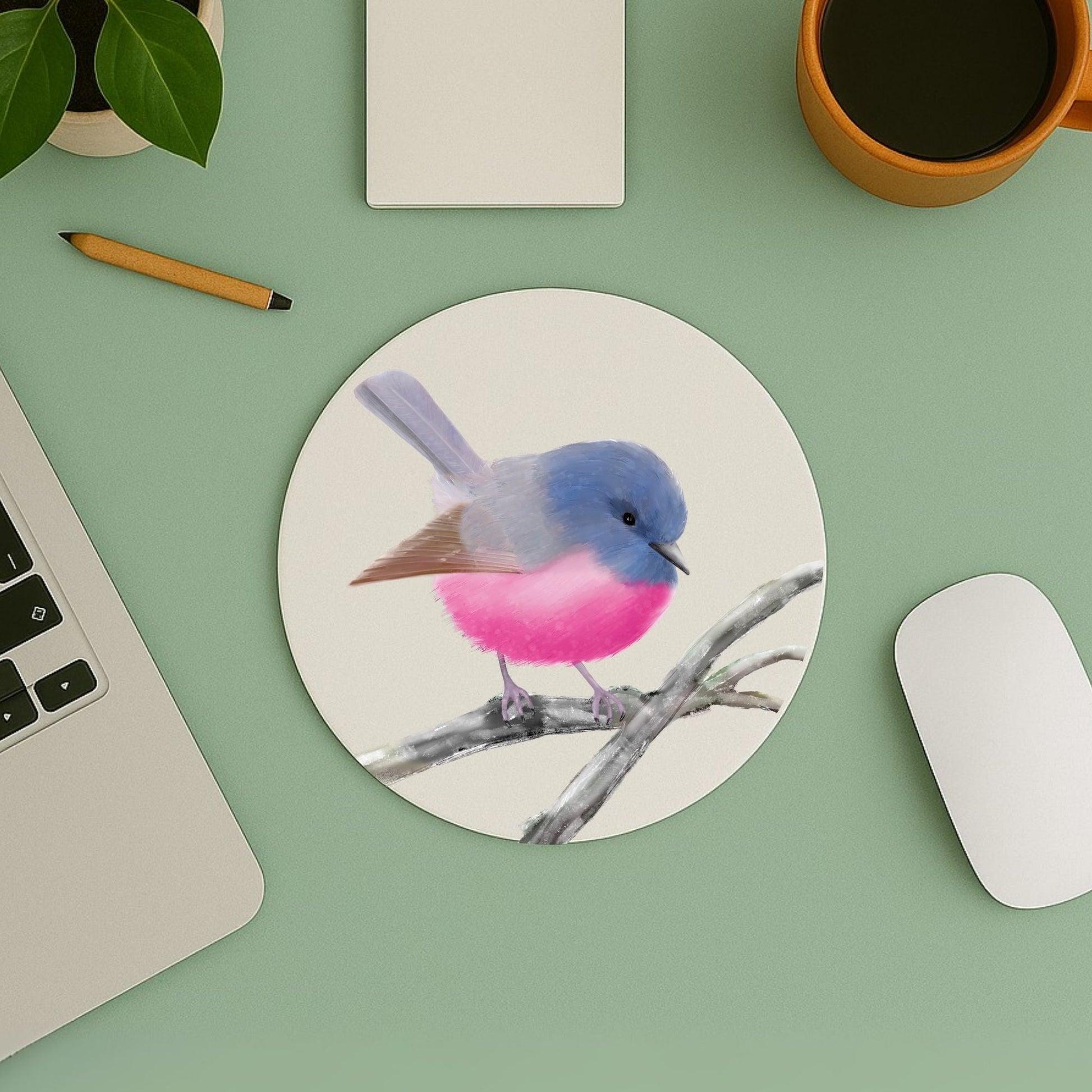 Rose Robin Mousepad - MerikaArt