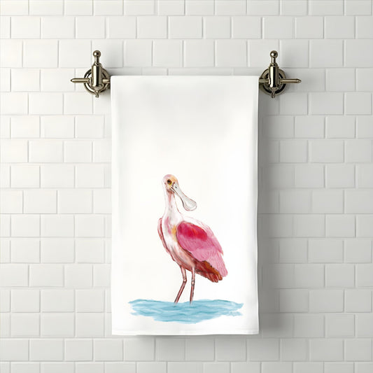 Roseate Spoonbill Bathroom Towel - MerikaArt