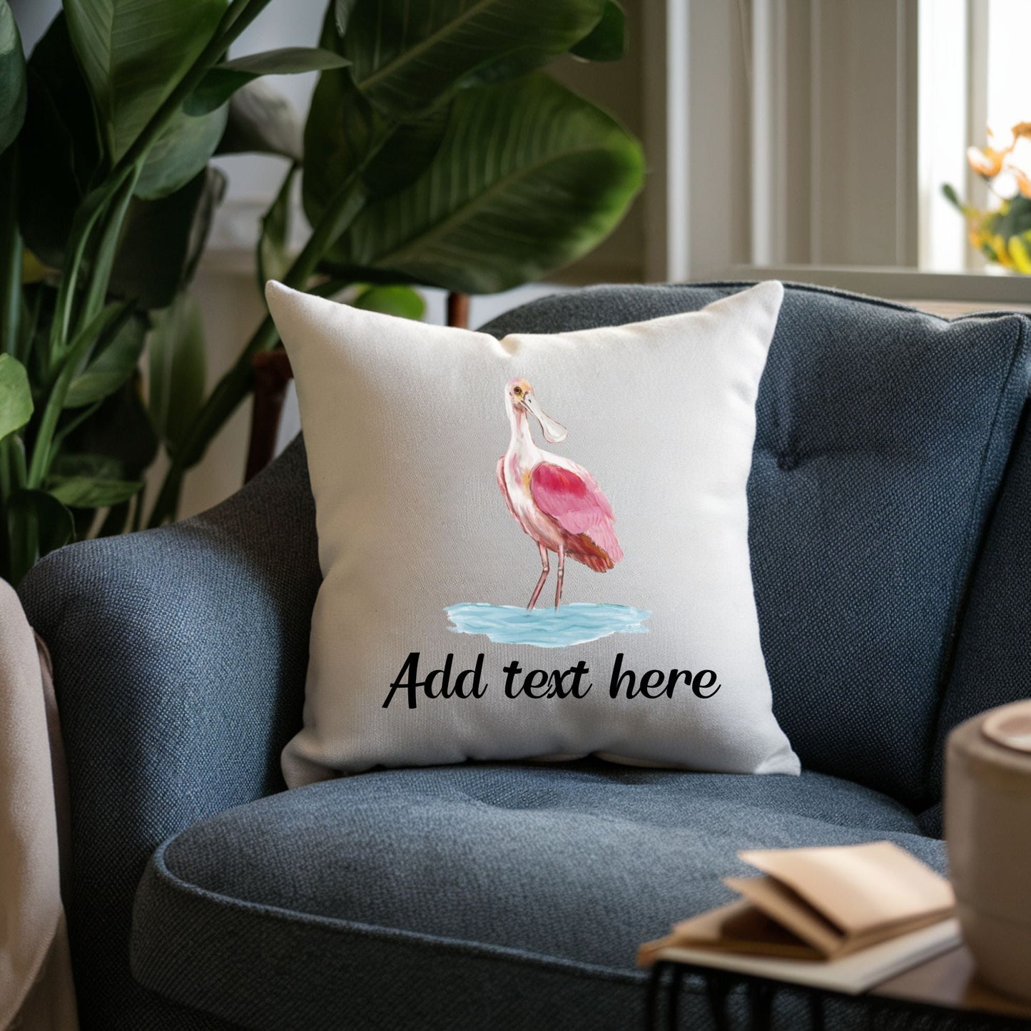 Roseate Spoonbill Bird Pillow - MerikaArt