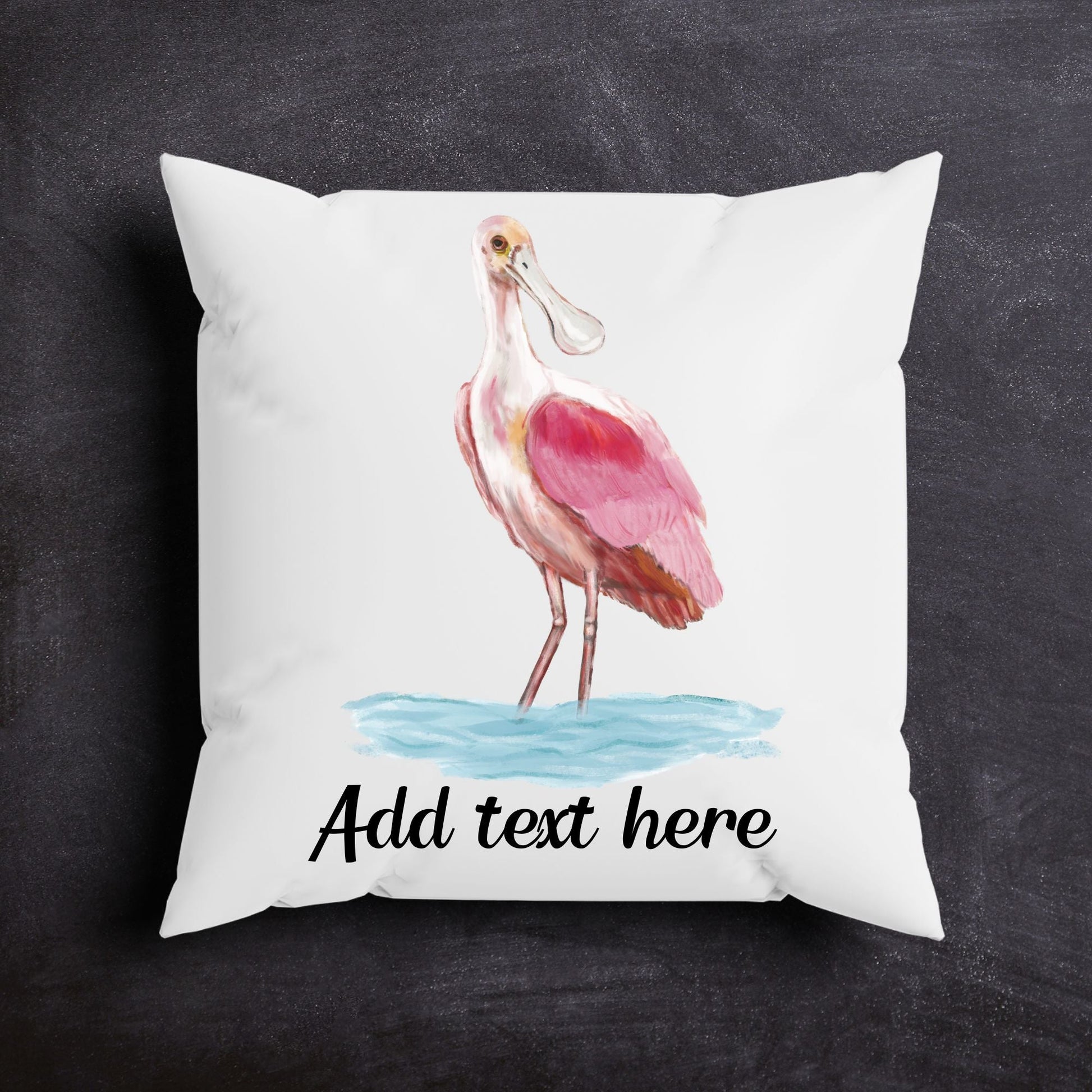 Roseate Spoonbill Bird Pillow - MerikaArt