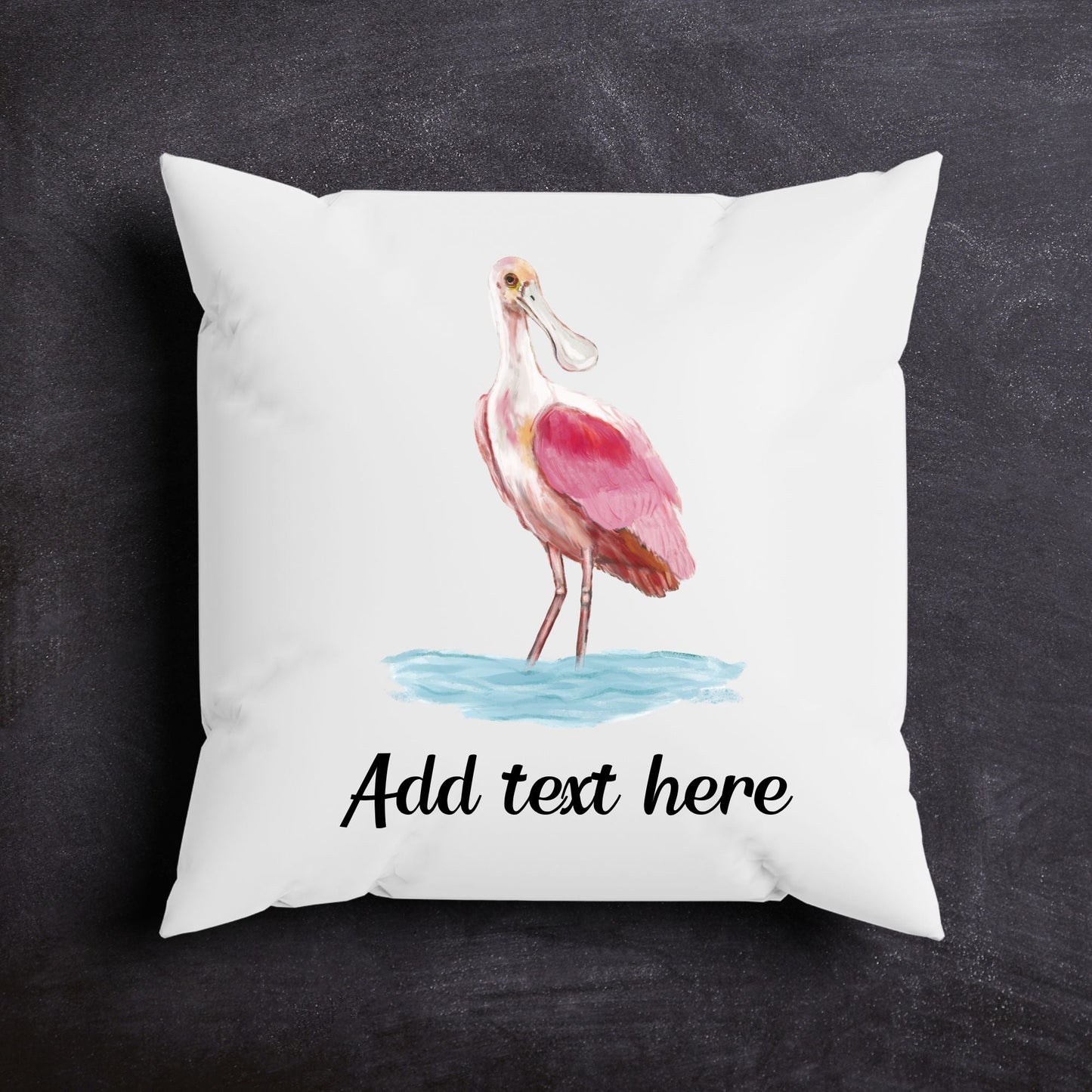 Roseate Spoonbill Bird Pillow - MerikaArt