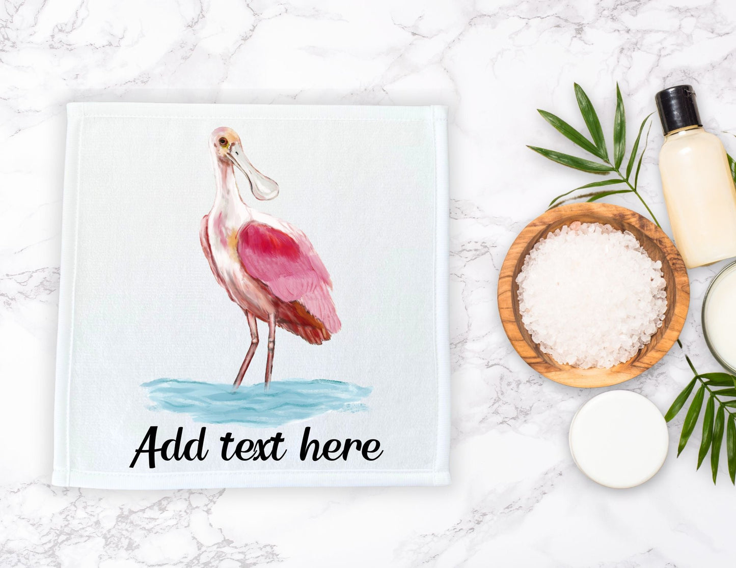 Roseate Spoonbill Bird Washcloth - MerikaArt