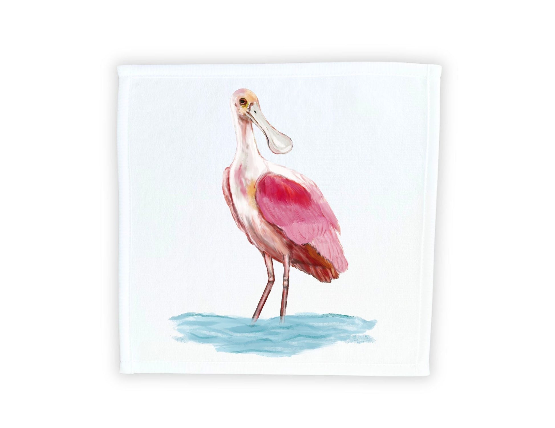 Roseate Spoonbill Bird Washcloth - MerikaArt