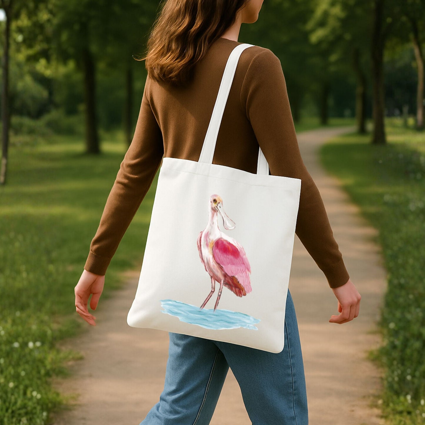 Roseate Spoonbill Canvas Tote Bag - MerikaArt