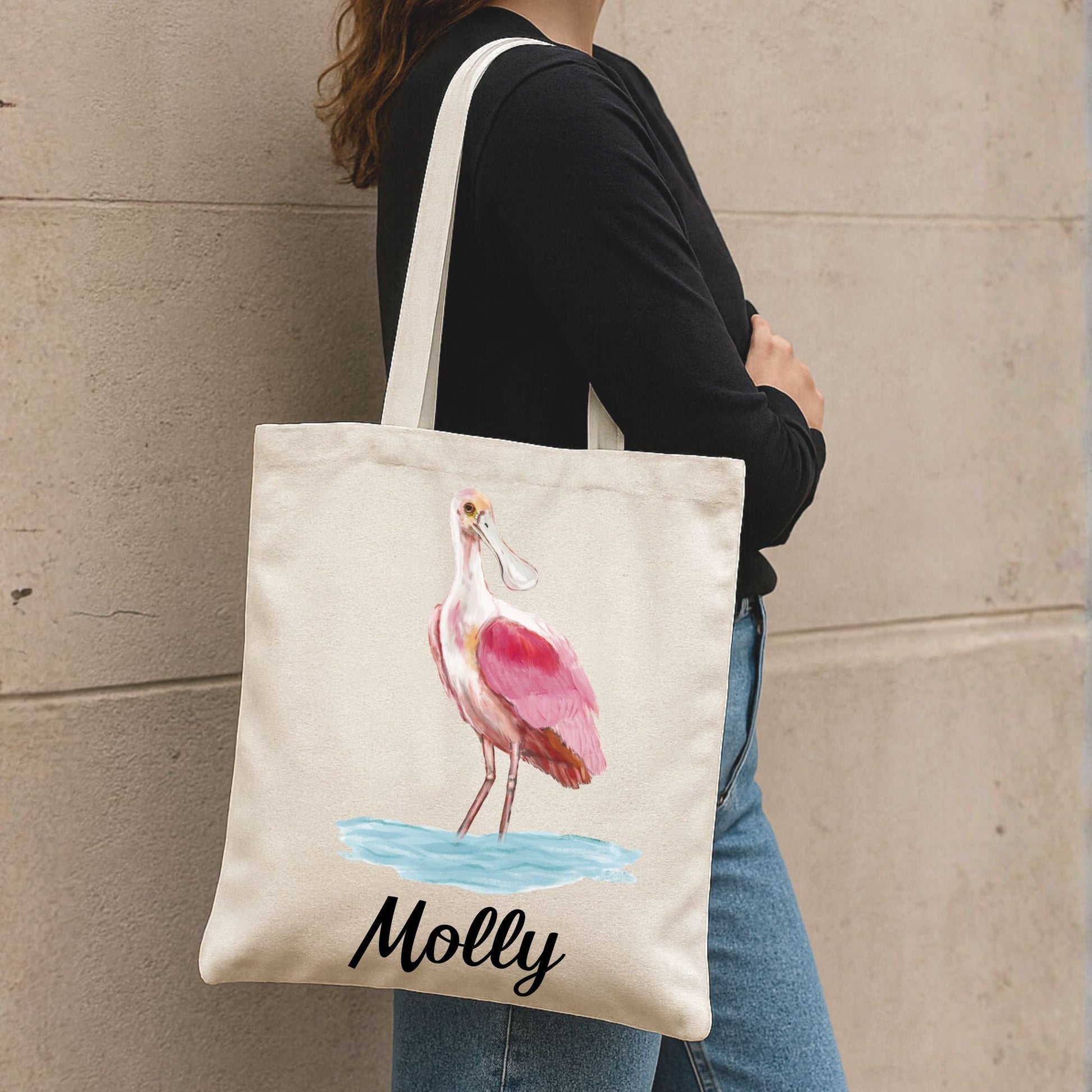 Roseate Spoonbill Canvas Tote Bag - MerikaArt