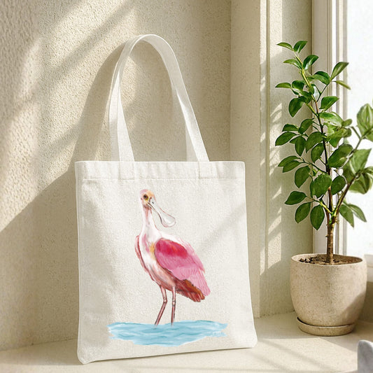 Roseate Spoonbill Canvas Tote Bag - MerikaArt