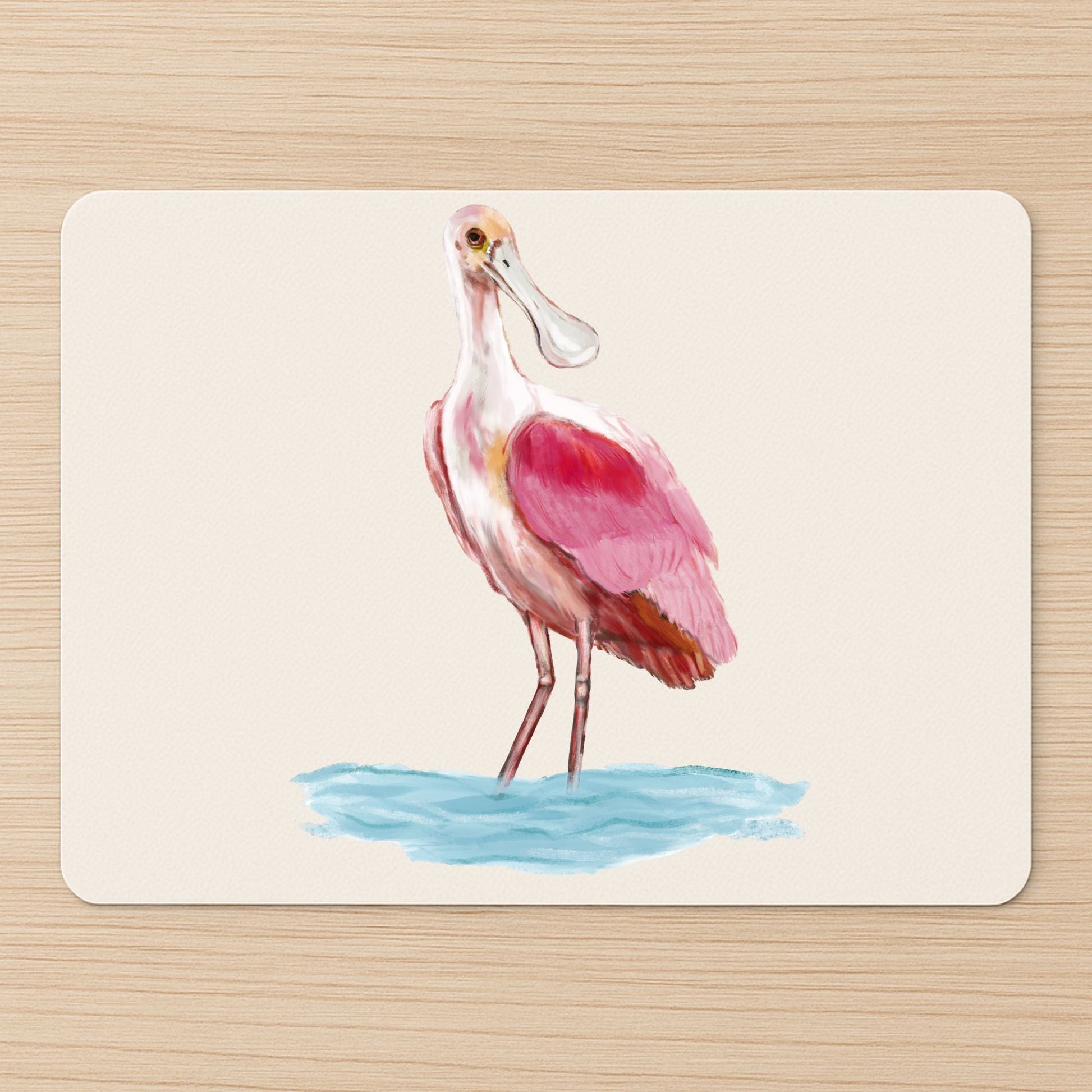 Roseate Spoonbill Mousepad - MerikaArt