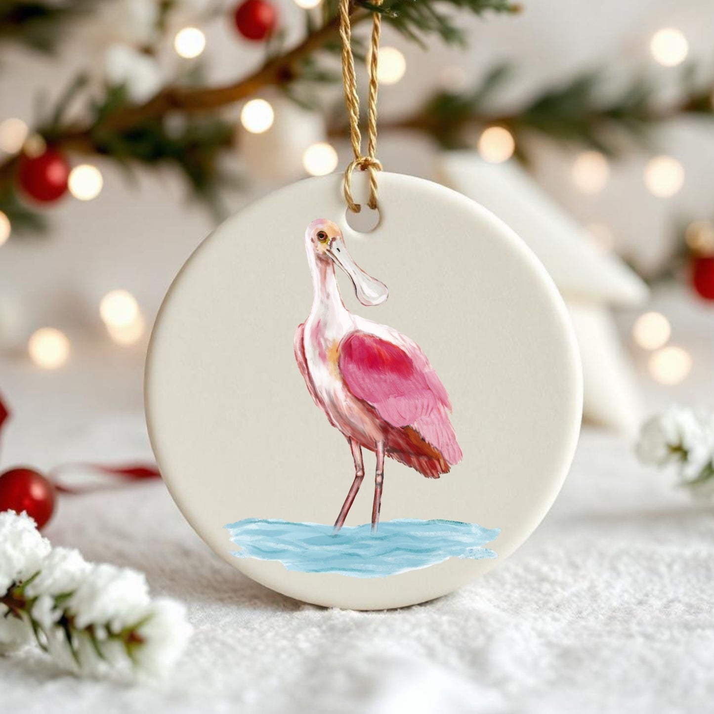 Roseate Spoonbill Ornament - MerikaArt