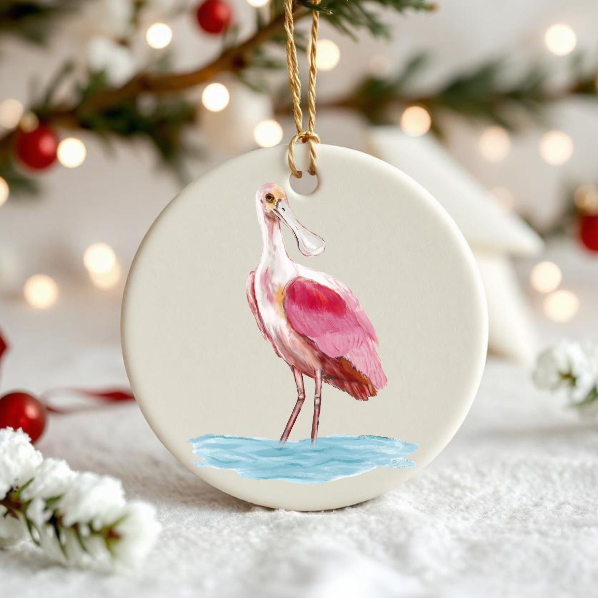 Roseate Spoonbill Ornament - MerikaArt