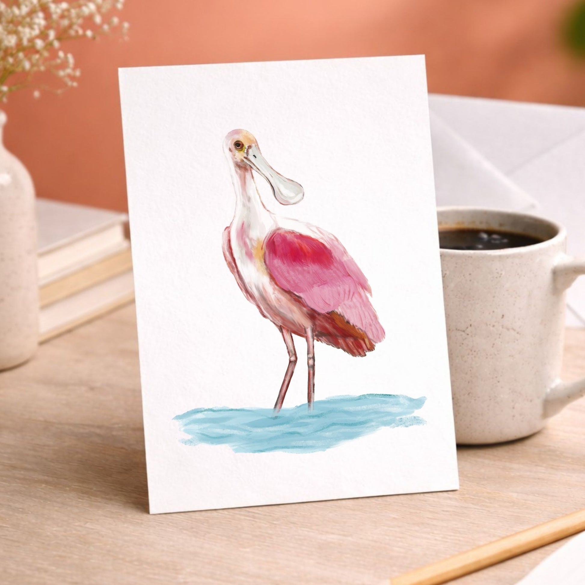 Roseate Spoonbill Postcard - MerikaArt