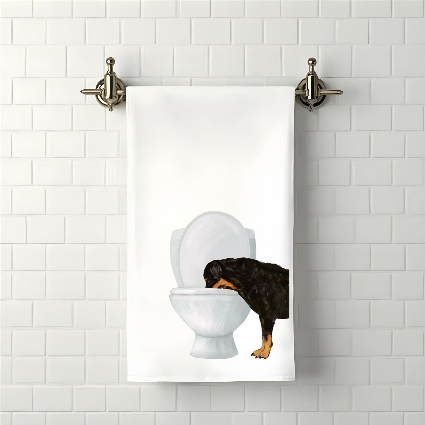 Rottweiler Bathroom Towel - MerikaArt