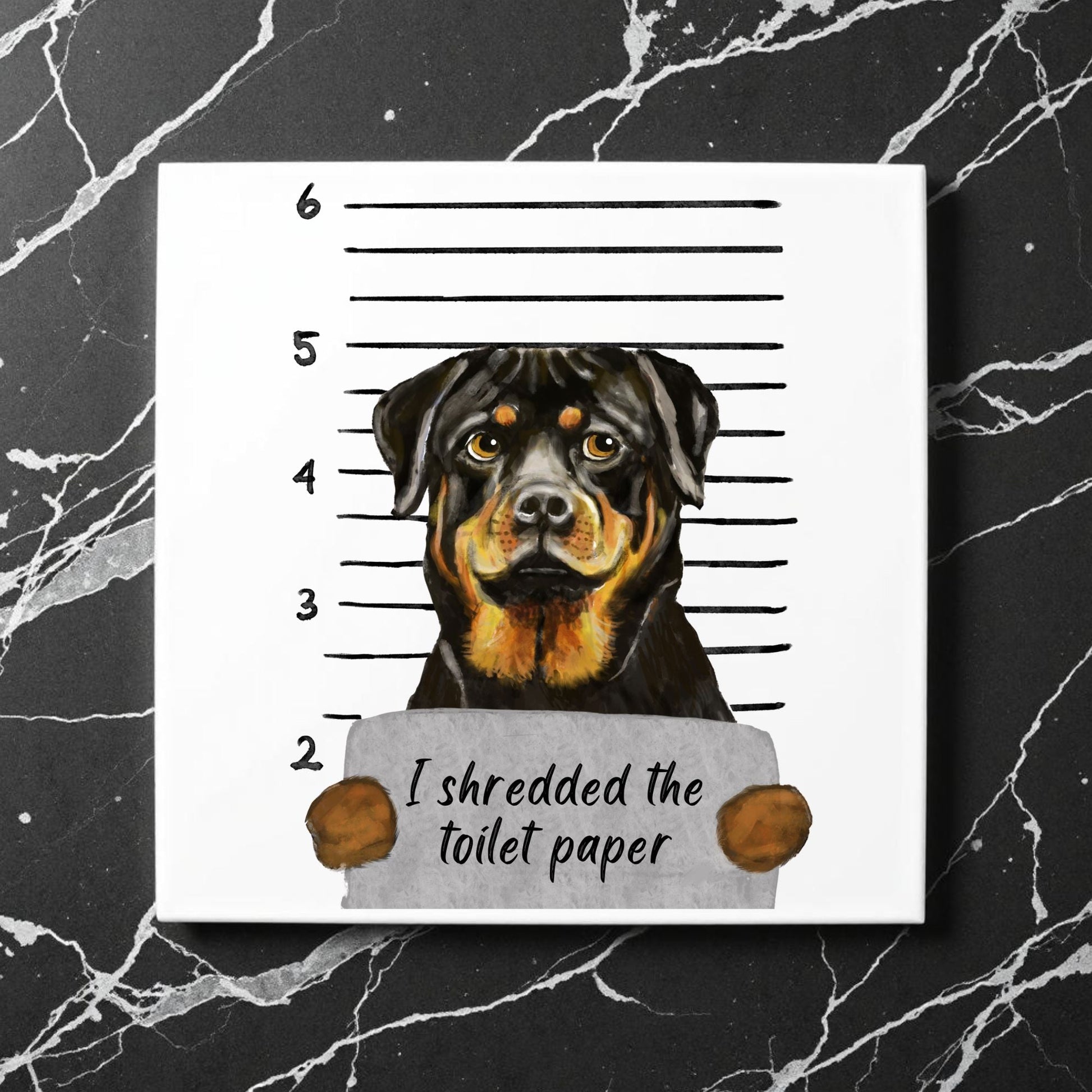 Rottweiler Ceramic Tile - MerikaArt