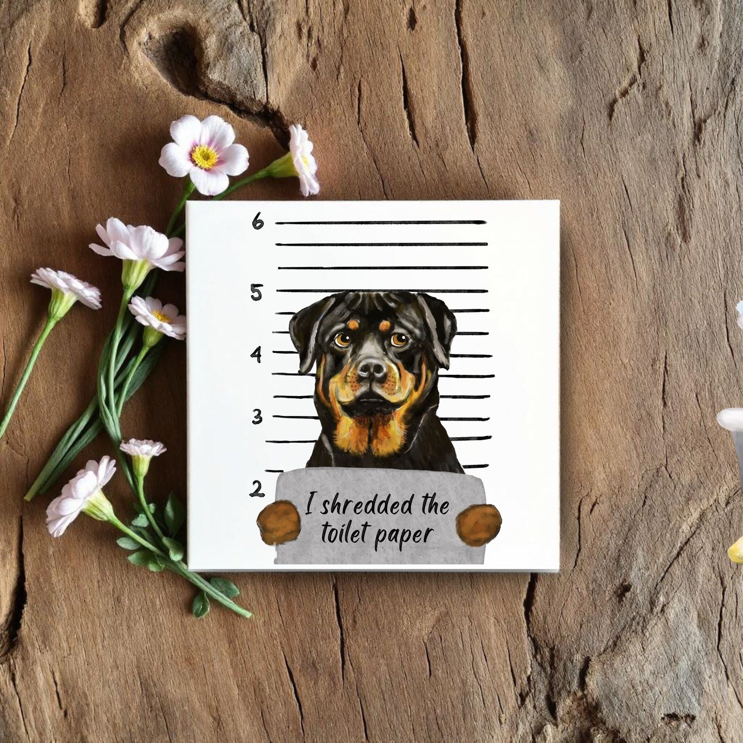 Rottweiler Ceramic Tile - MerikaArt