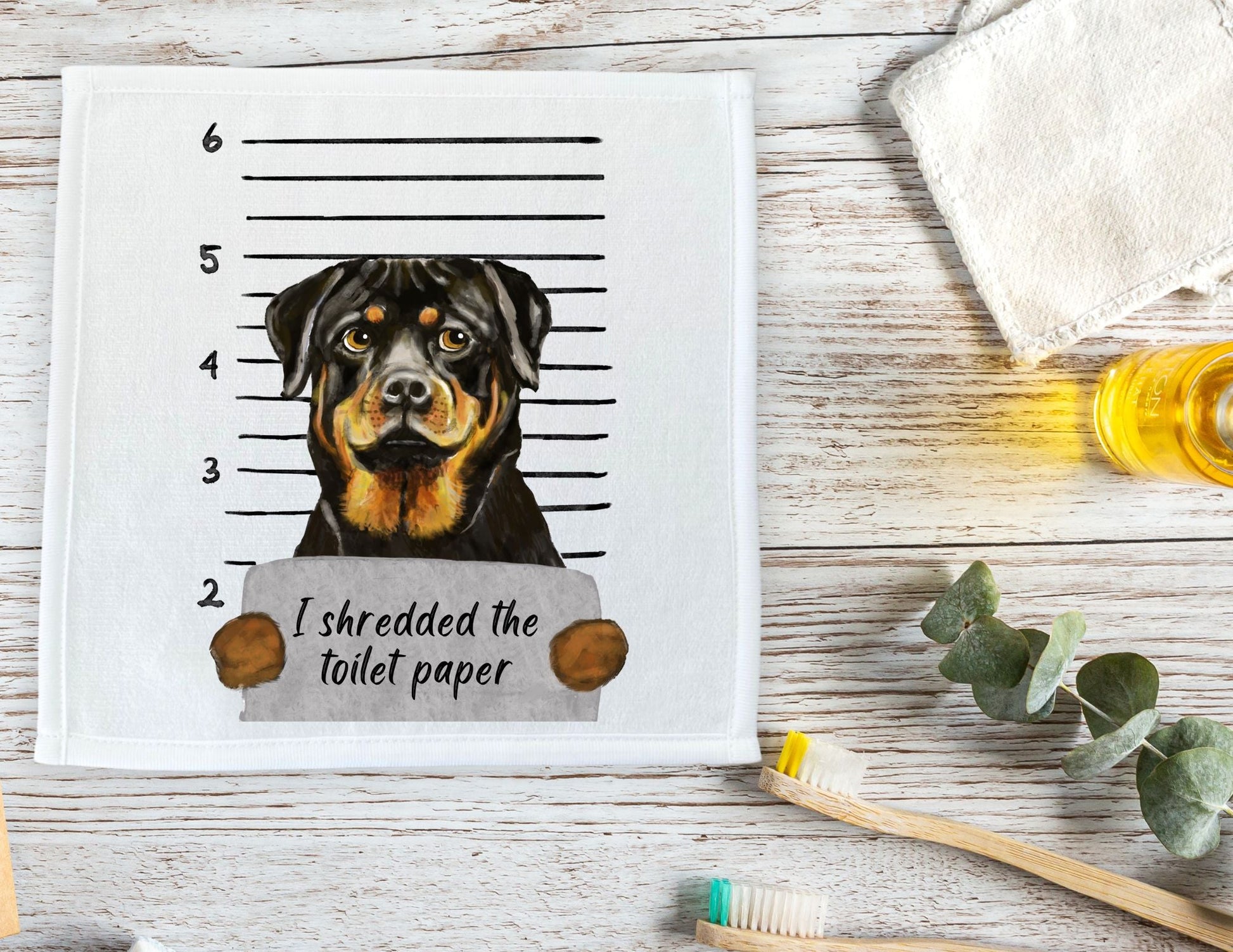 Rottweiler Washcloth - MerikaArt