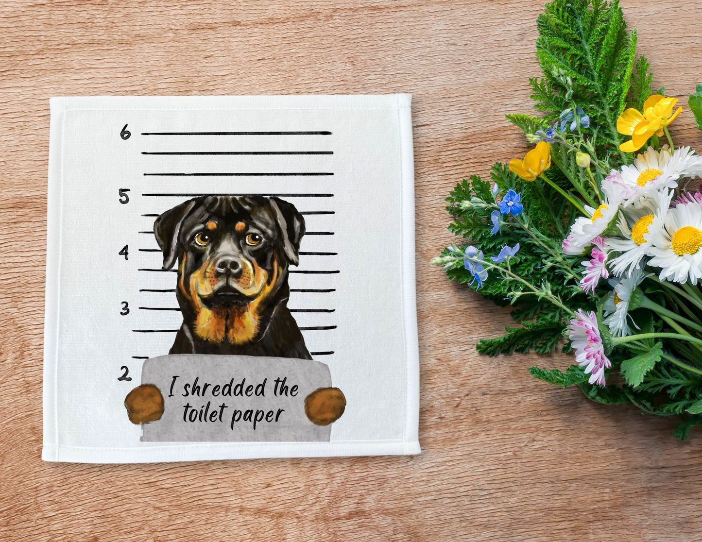 Rottweiler Washcloth - MerikaArt