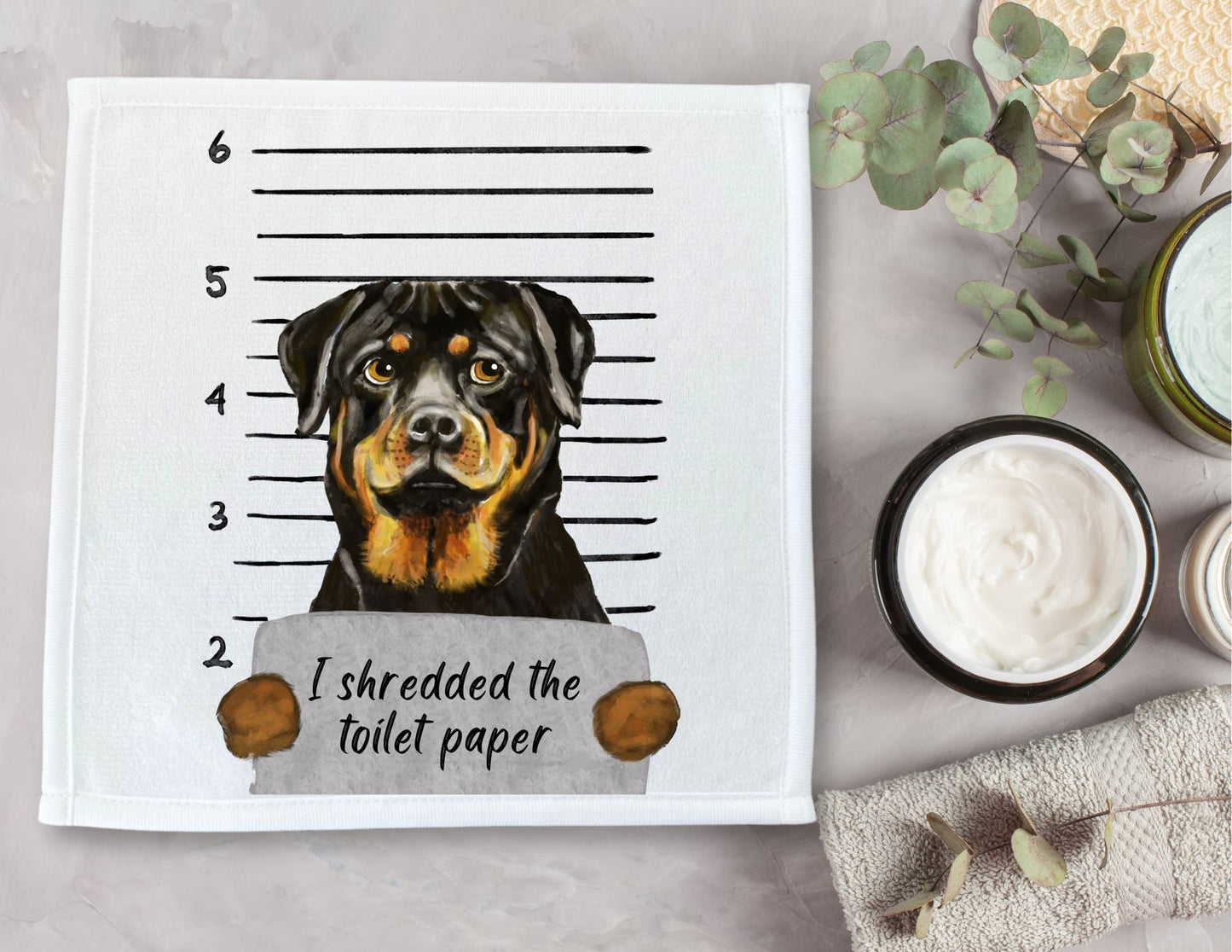 Rottweiler Washcloth - MerikaArt