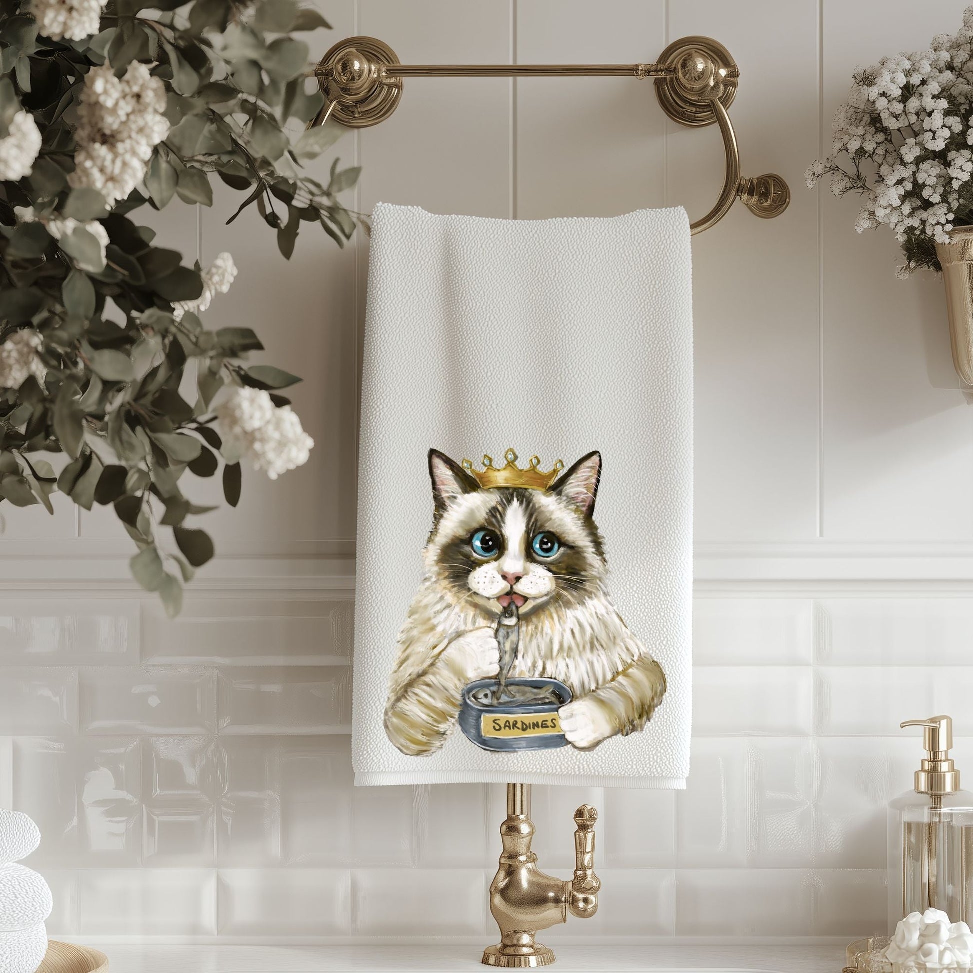 Royal Ragdoll Cat Bathroom Towel - MerikaArt
