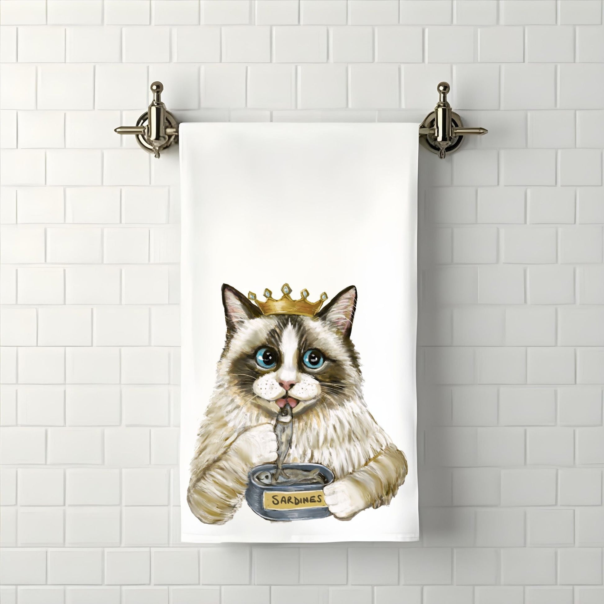 Royal Ragdoll Cat Bathroom Towel - MerikaArt