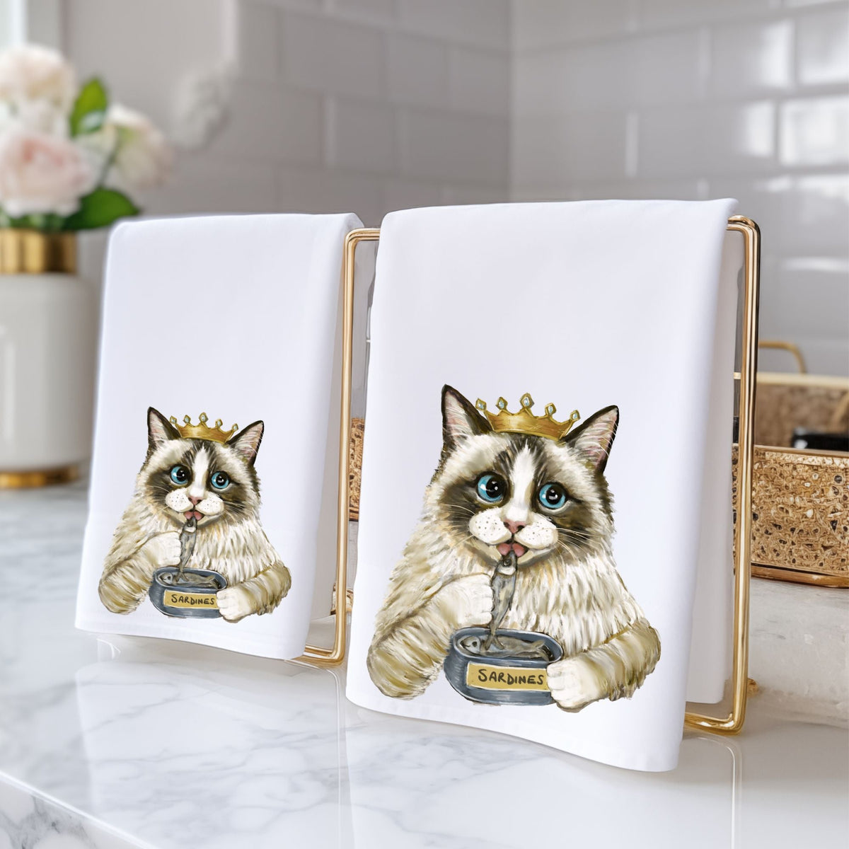 Royal Ragdoll Cat Bathroom Towel - MerikaArt