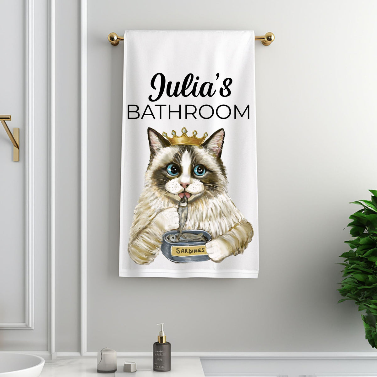 Royal Ragdoll Cat Bathroom Towel - MerikaArt