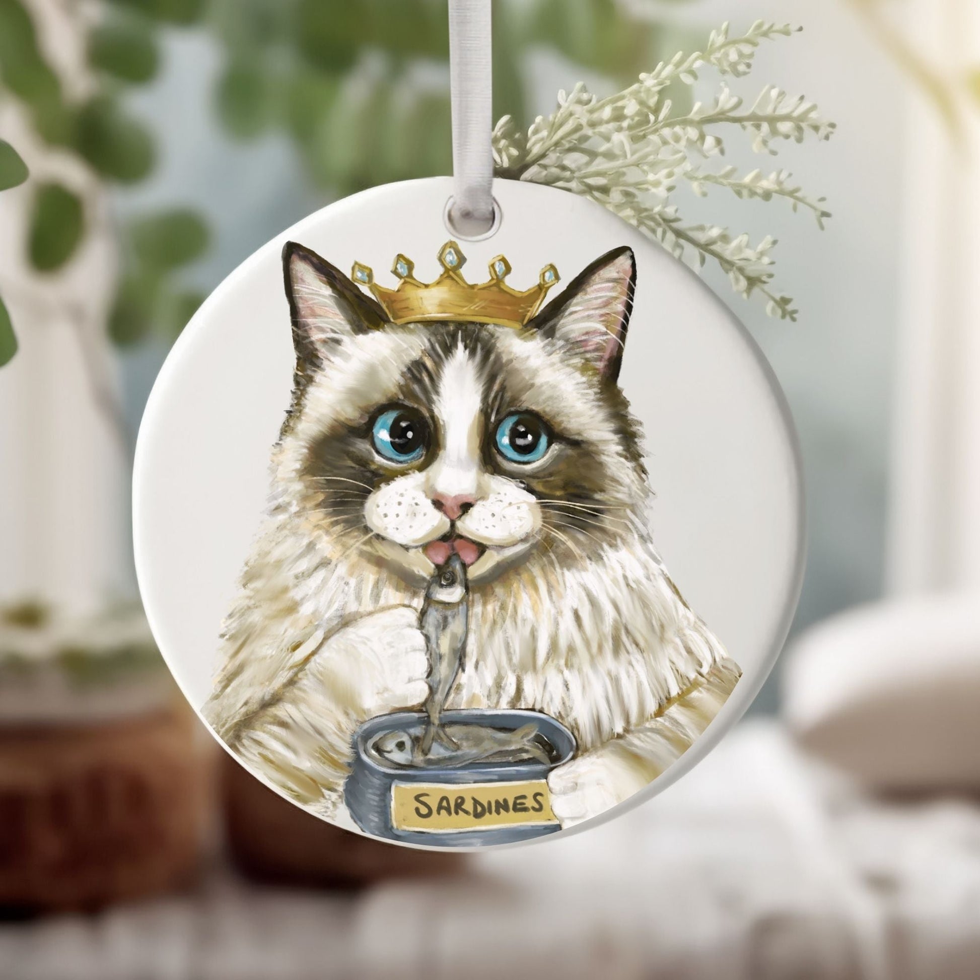 Royal Ragdoll Cat Ornament - MerikaArt