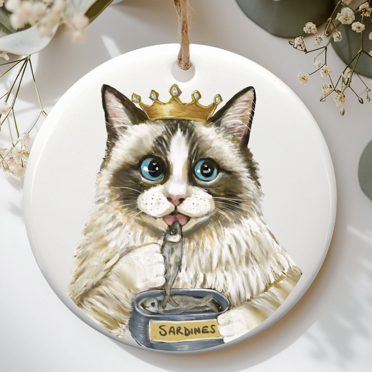 Royal Ragdoll Cat Ornament - MerikaArt