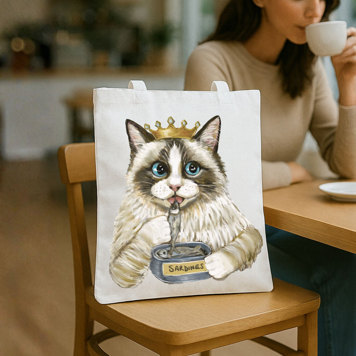 Royal Ragdoll Cat Tote Bag - MerikaArt