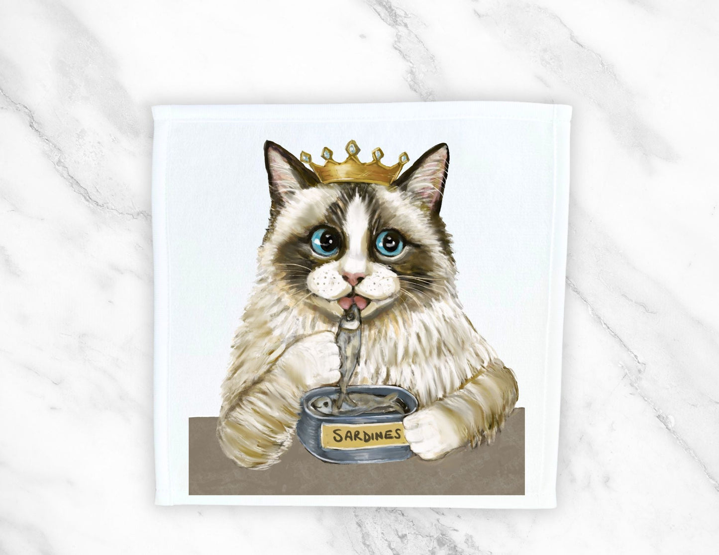 Royal Ragdoll Cat Washcloth - MerikaArt