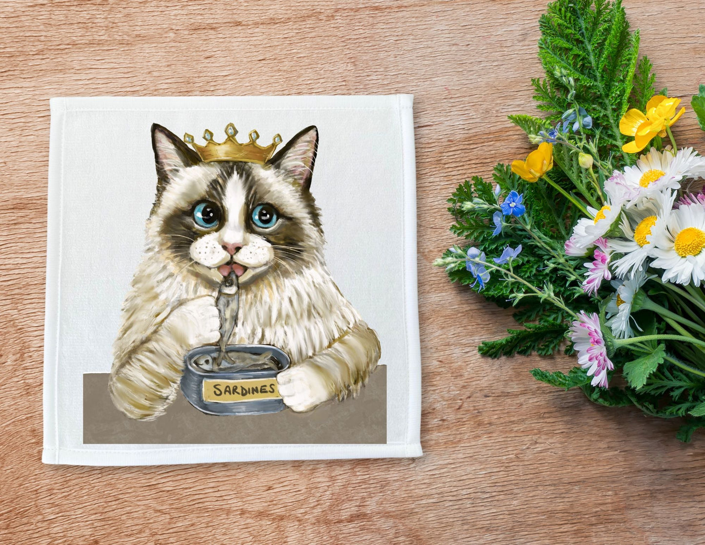 Royal Ragdoll Cat Washcloth - MerikaArt