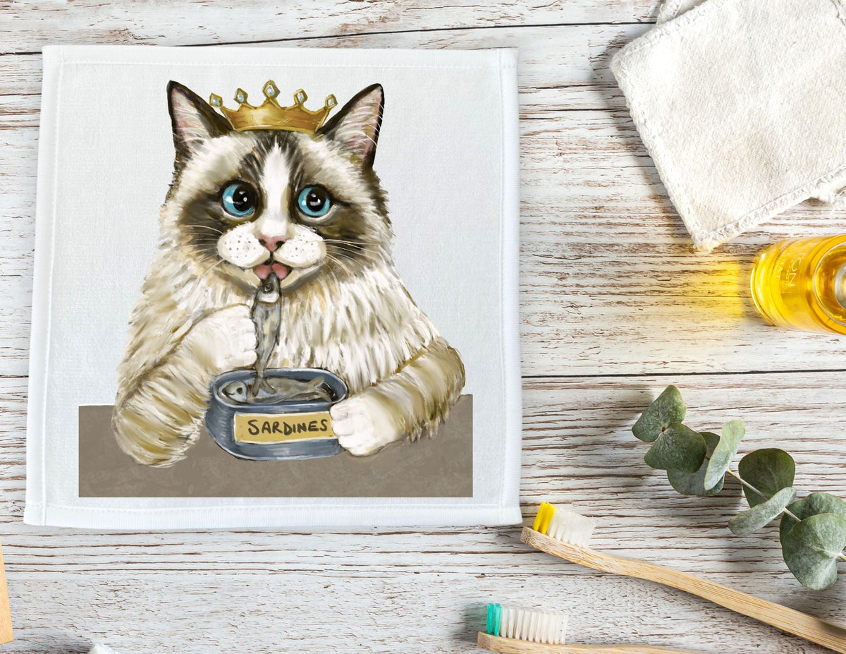 Royal Ragdoll Cat Washcloth - MerikaArt