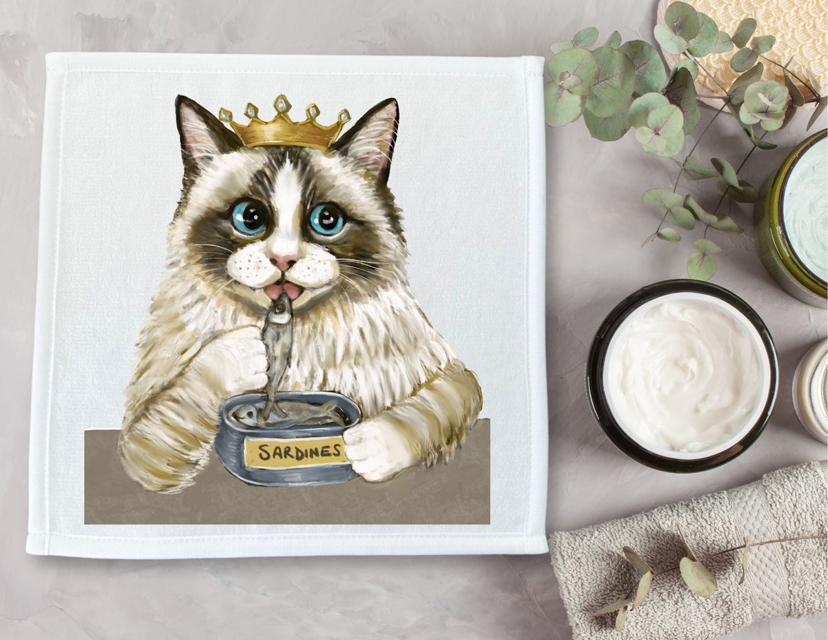 Royal Ragdoll Cat Washcloth - MerikaArt