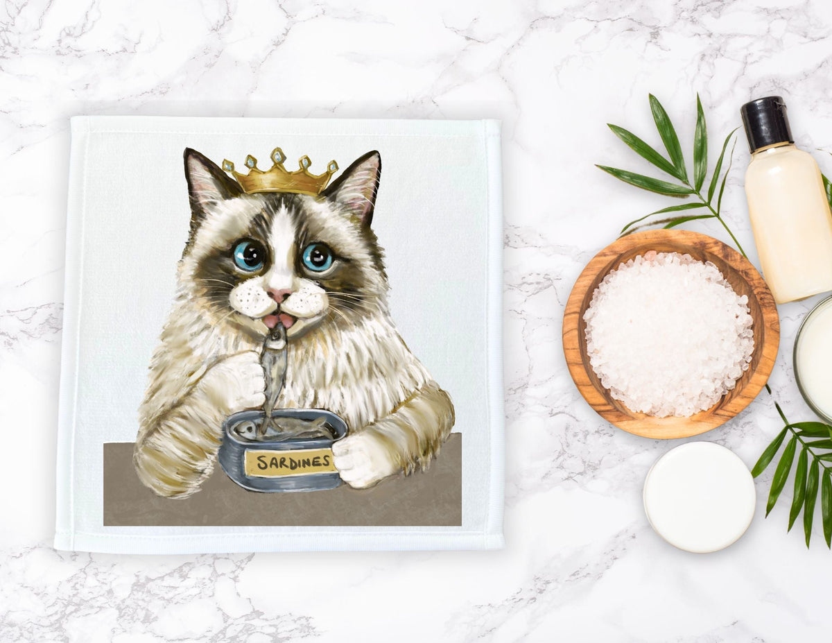 Royal Ragdoll Cat Washcloth - MerikaArt