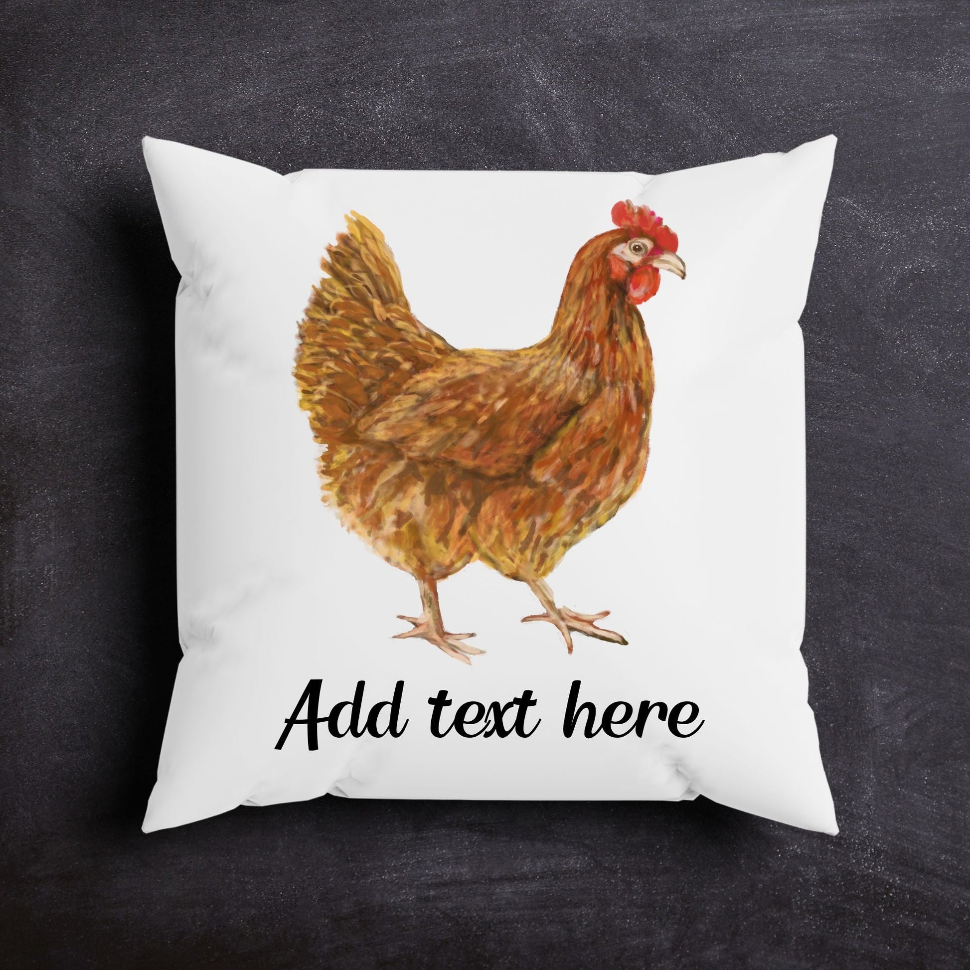 Rustic Hen Pillow - Farmhouse Nature Inspired Home Decor - MerikaArt