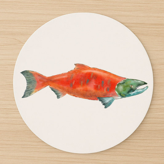 Salmon Fish Vinyl Mousepad - MerikaArt