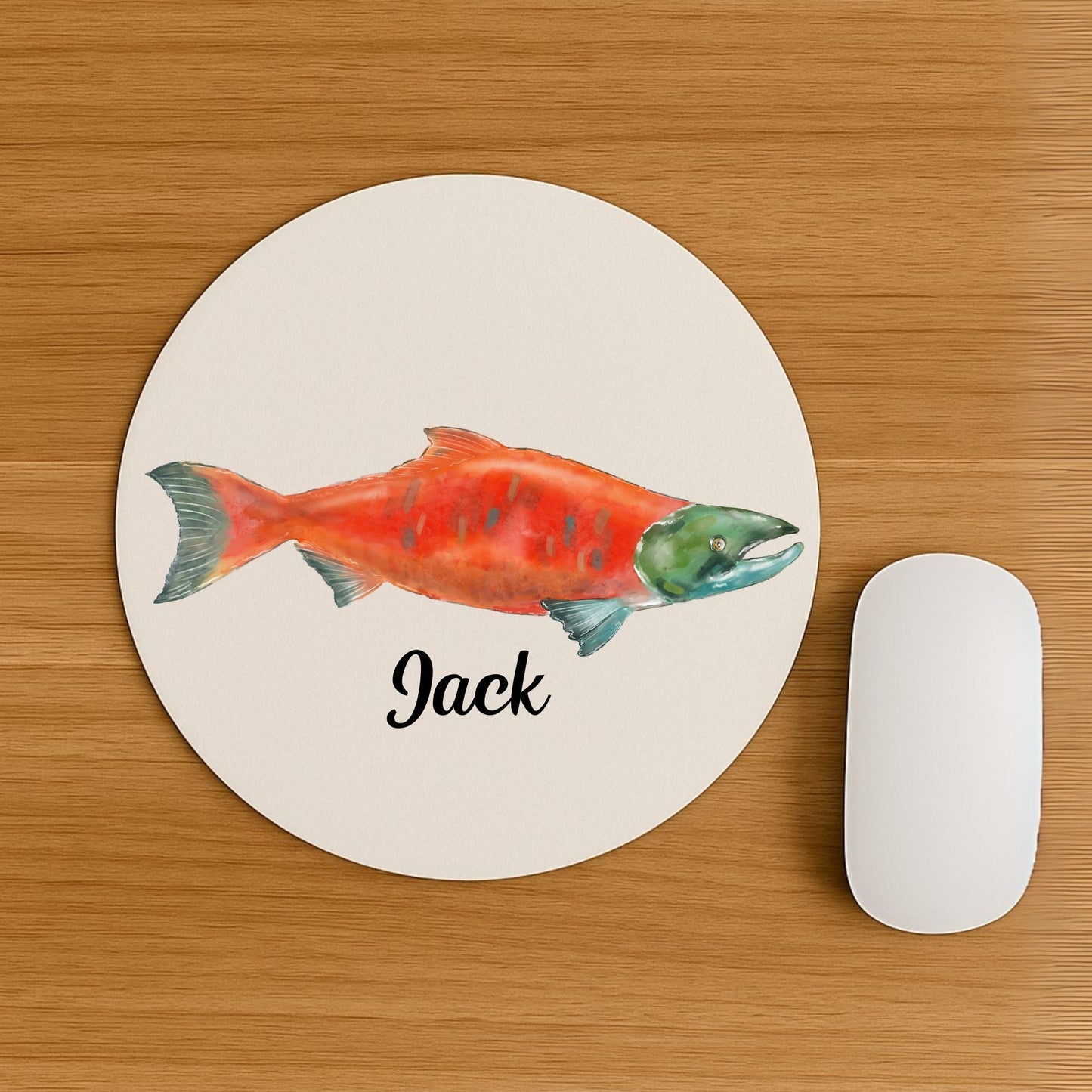Salmon Fish Vinyl Mousepad - MerikaArt