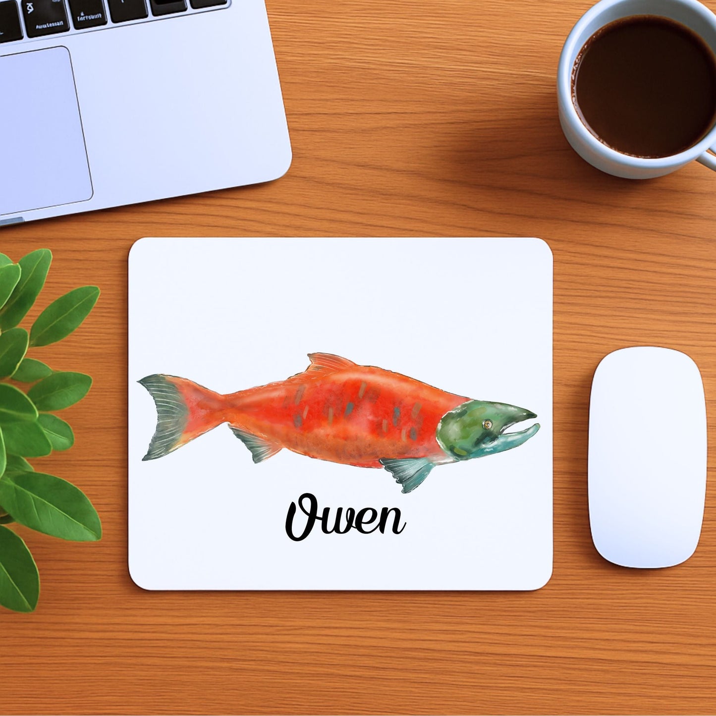 Salmon Fish Vinyl Mousepad - MerikaArt