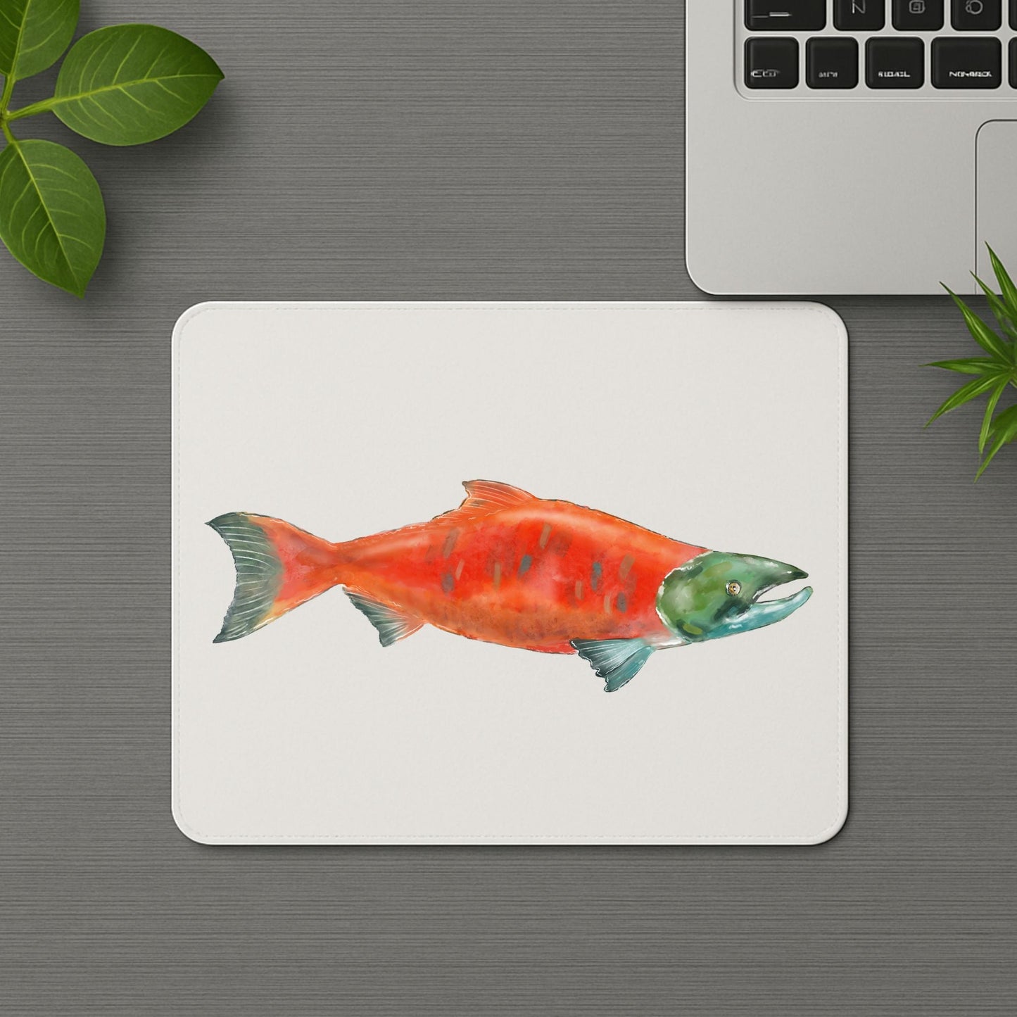 Salmon Fish Vinyl Mousepad - MerikaArt