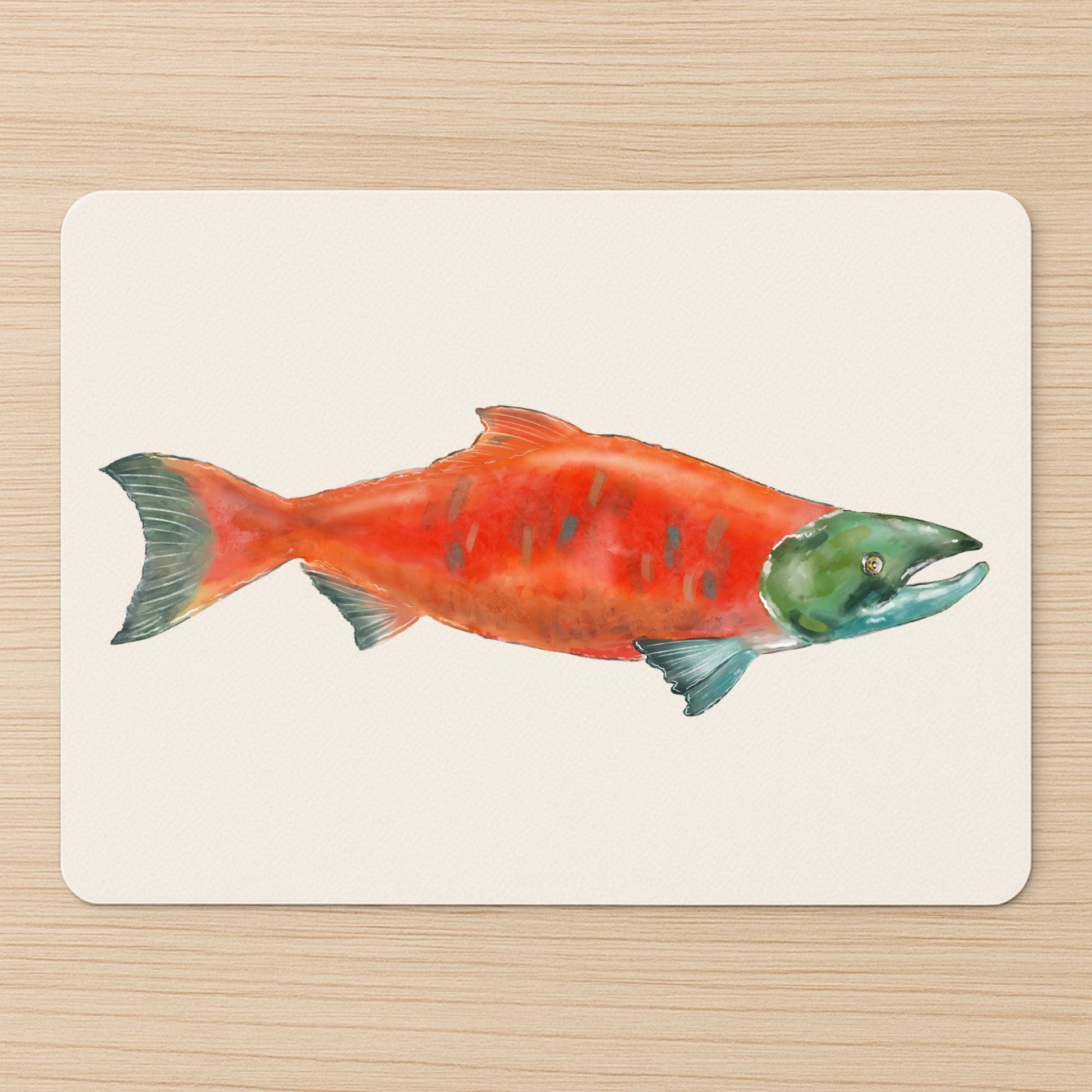 Salmon Fish Vinyl Mousepad - MerikaArt