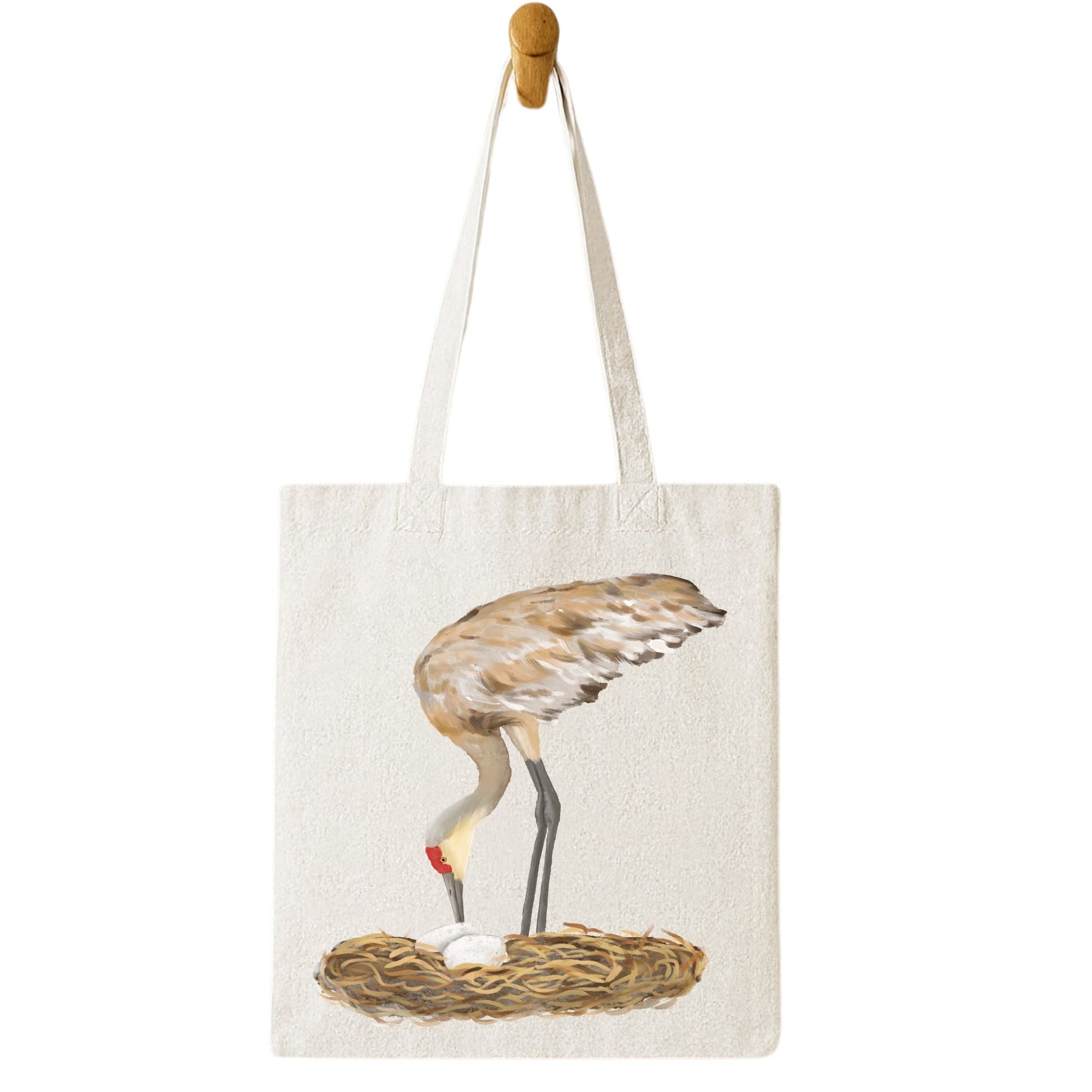 Sandhill Crane Canvas Tote Bag - MerikaArt
