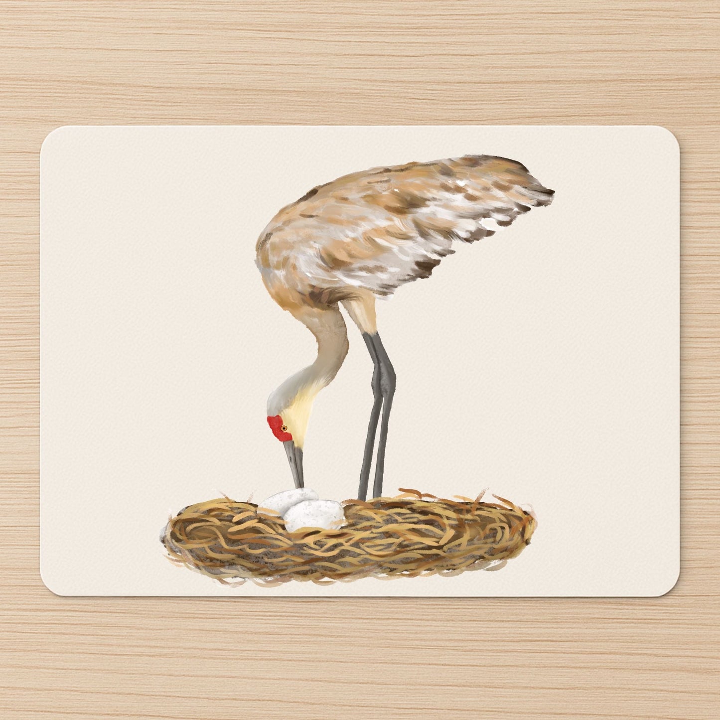 Sandhill Crane with Nest Mousepad - MerikaArt