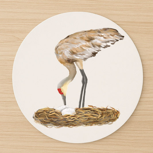 Sandhill Crane with Nest Mousepad - MerikaArt