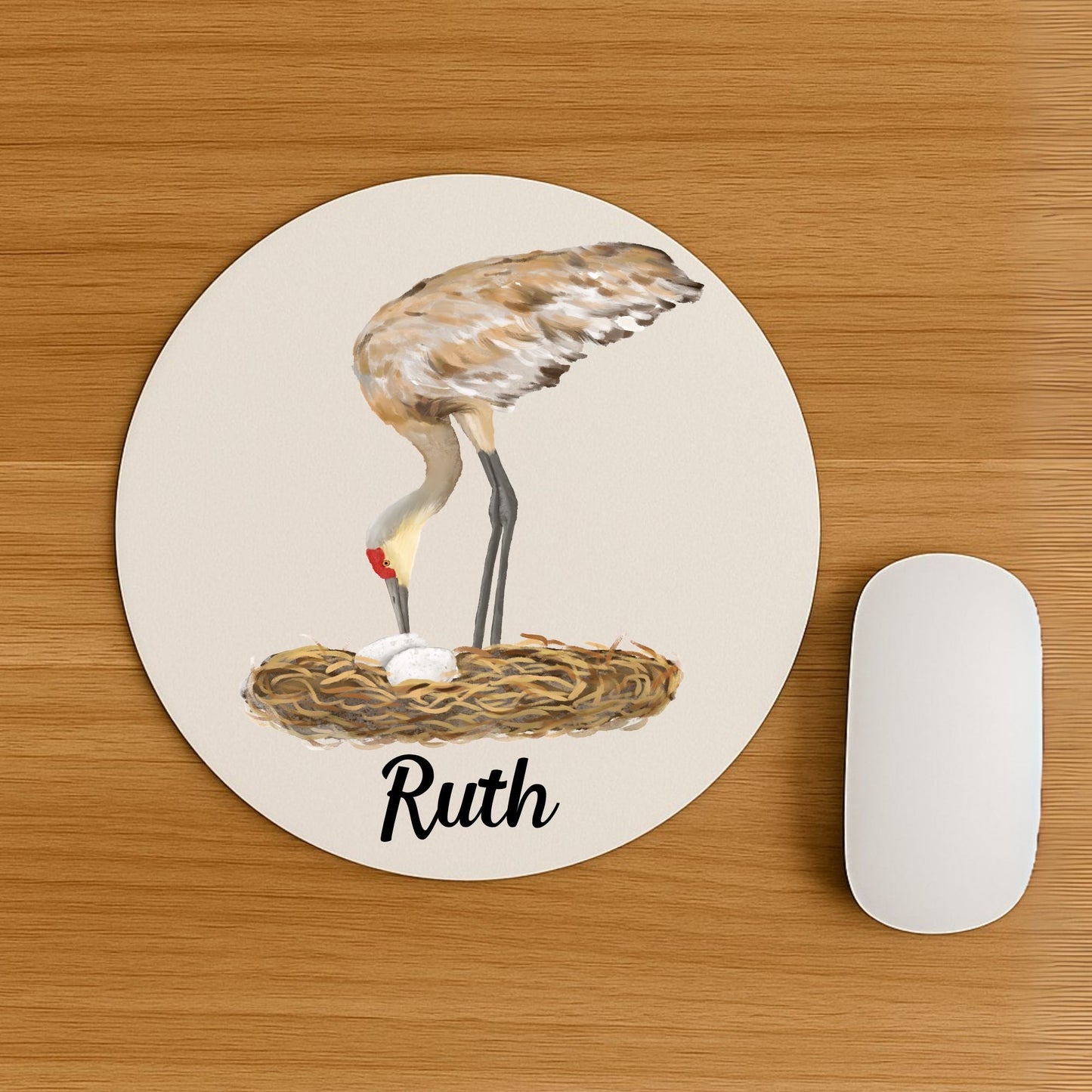 Sandhill Crane with Nest Mousepad - MerikaArt