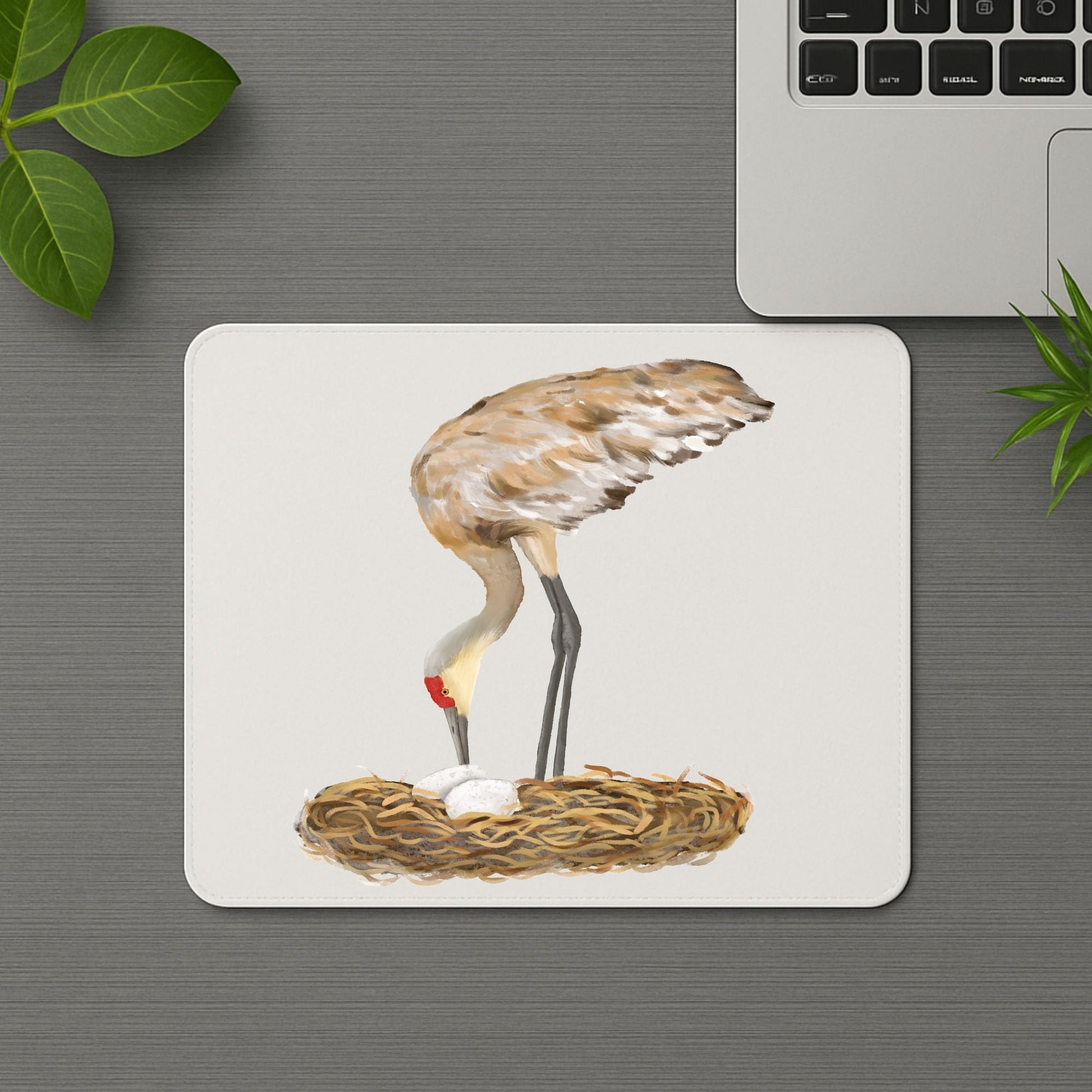 Sandhill Crane with Nest Mousepad - MerikaArt