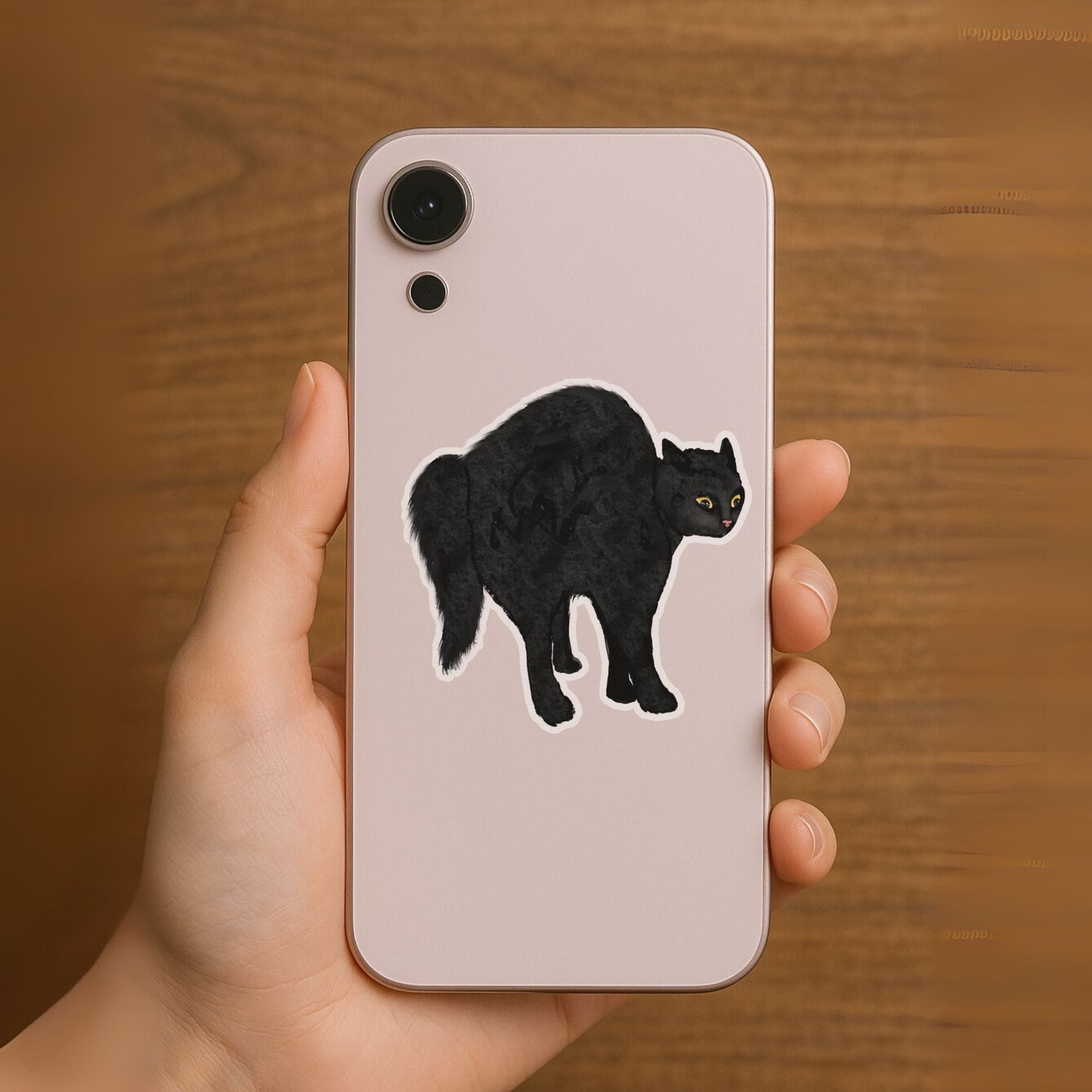 Scary Black Cat Sticker - MerikaArt