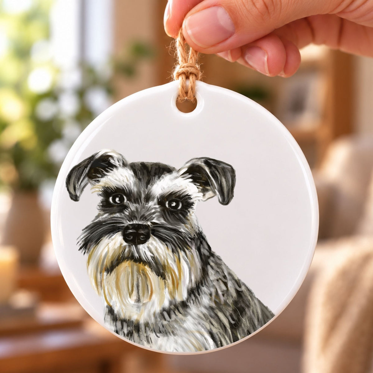 Schnauzer Ceramic Ornament - MerikaArt