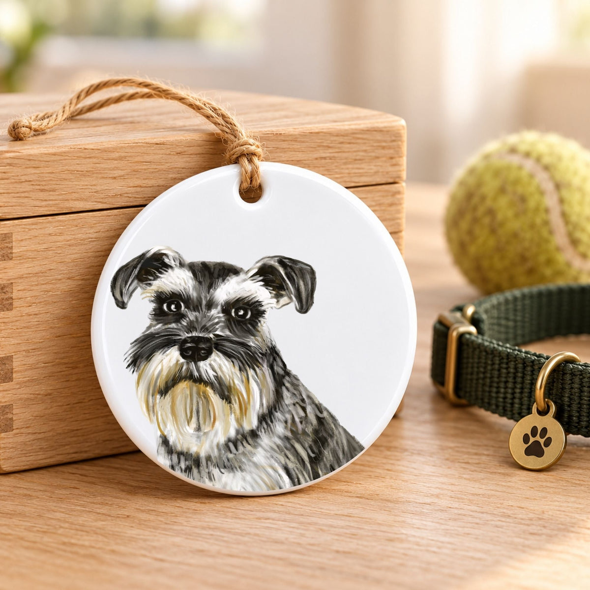 Schnauzer Ceramic Ornament - MerikaArt