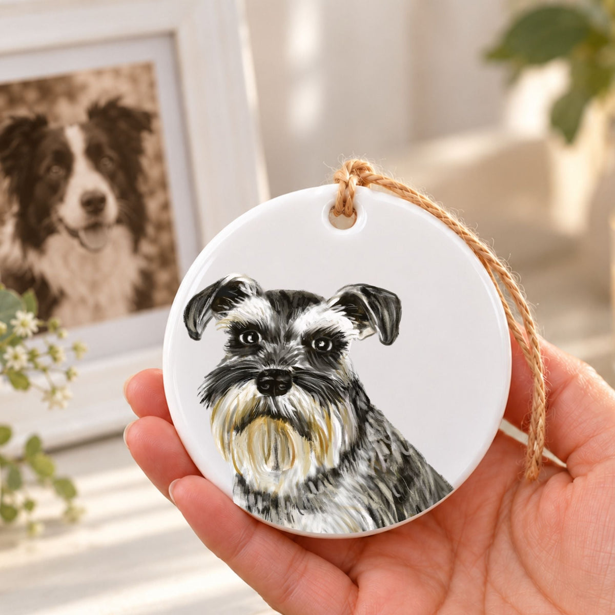 Schnauzer Ceramic Ornament - MerikaArt