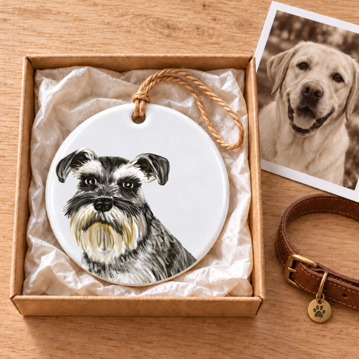 Schnauzer Ceramic Ornament - MerikaArt