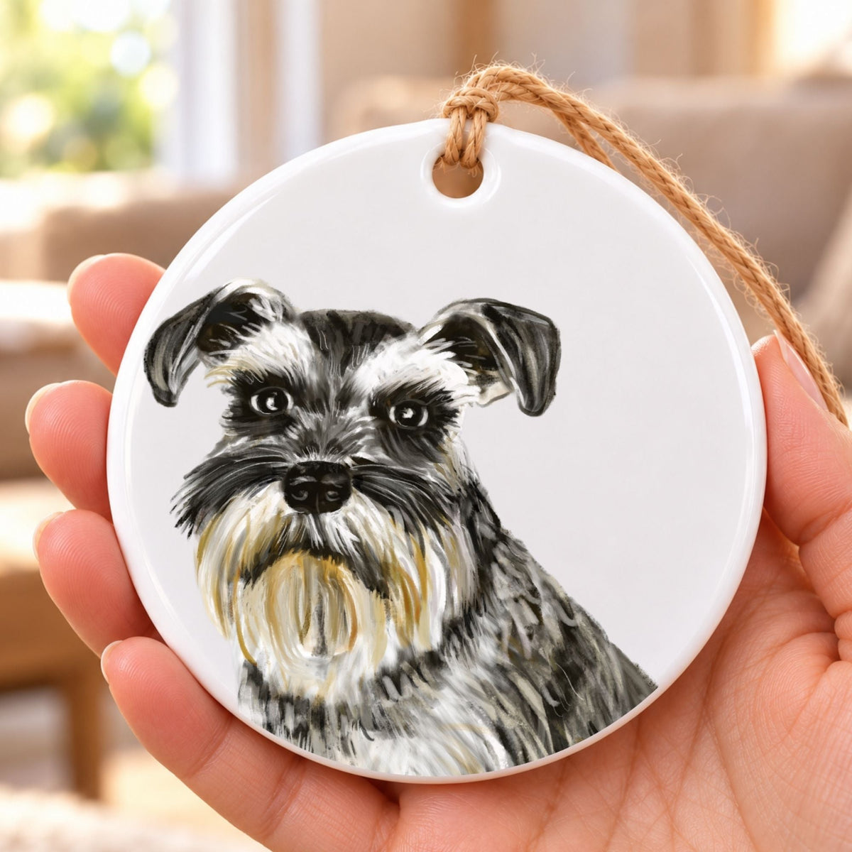 Schnauzer Ceramic Ornament - MerikaArt